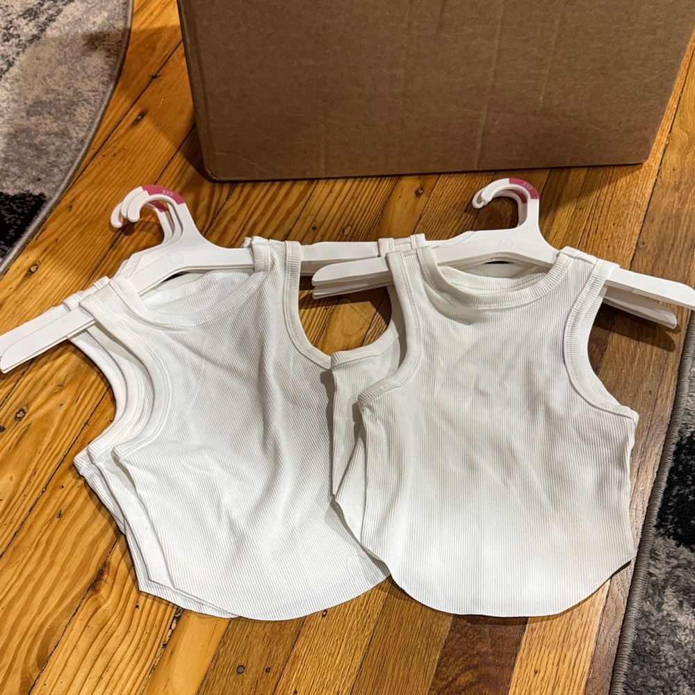 NWT bundle of 6 White Ribbed Tank Tops